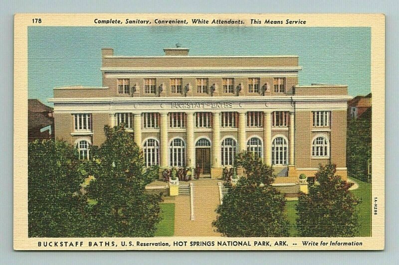 Buckstaff Baths, Bath House, Hot Springs Park, Arkansas Postcard United States Arkansas