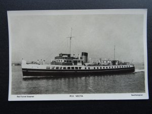 Shipping The Isle of Wight M.V. VECTA Red Funnel Steamer c1930s RP Postcard