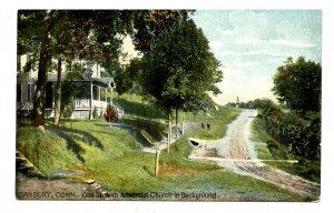 CT - Danbury. Oak Street, Adventist Church in Background