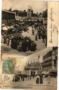 CPA AK TROYES - Un coin du Marché, Point centrale des Tramways (179041)