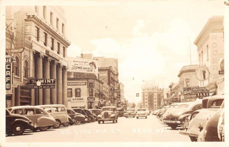 Reno Nevada North Virginia Street Real Photo Vintage Postcard AA46922