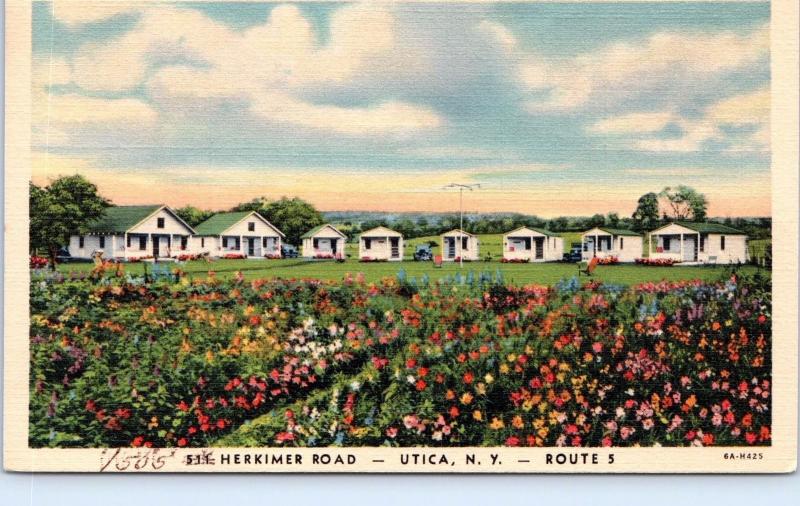 UTICA, NY New York    SUNNY SIDE CABINS    c1940s   Linen   Roadside   Postcard