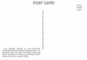 Postcard The Hearse House & Old Burying Grounds Main Street Essex Massachusetts
