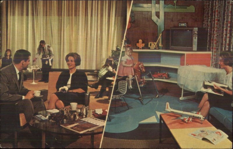Eastern Air Lines Advertising Falcon Lounge Model Airplane Toy POSTCARD
