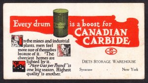 Diets Storage Warehouse – Syrcuse NY – Canadian Carbide blotter