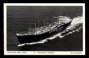 ca0438 - Manchester Liners Cargo Ship - Manchester Commerce - postcard