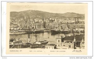 BARCELONA, Aerial View, Port I Via Laietana, Puerto Y Via Layetana, Cataluna,...