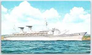SS Michelangelo Italian Line Ocean Liner Ship Postcard Italy Mediterranean