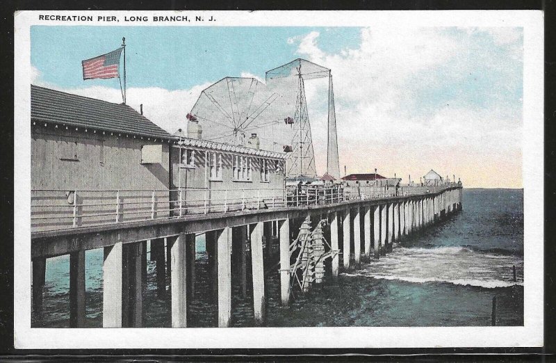 Recreation Pier, Long Branch, New Jersey, Early Postcard, Unused