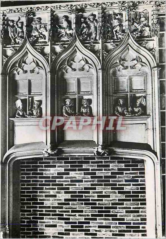 Modern Postcard Bourges Cher Jacques Coeur House Chimney middle of the Galler...