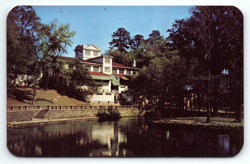 VINTAGE RADIUM SPRINGS GA ALBANY GOLF DINING GUN ROOM CHROME POSTCARD P2959