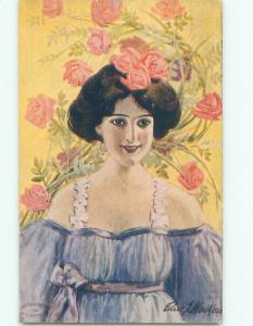 Divided-Back PRETTY WOMAN Risque Interest Postcard AA8660