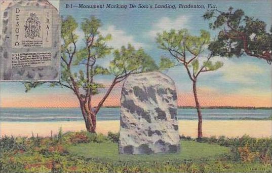 Florida Bradenton Monument Marking De Sotos Landing