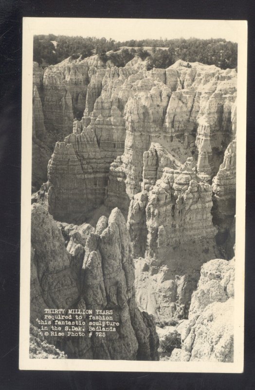 RPPC BADLANDS OF SOUTH DAKOTA SD THIRTY MILLION YEARS REAL PHOTO POSTCARD