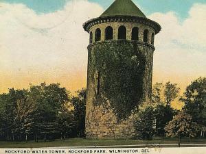 Postcard 1935 View of Rockford Water Tower,Rockford Park, Wilmington, DE. T3