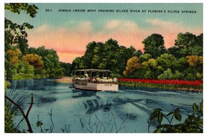 Jungle Cruise Boat on Silver River Silver Springs Florida Postcard Posted 1949