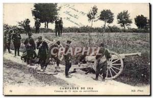 Old Postcard Militaria L & # 75 Cannons French 39artillerie monitoring