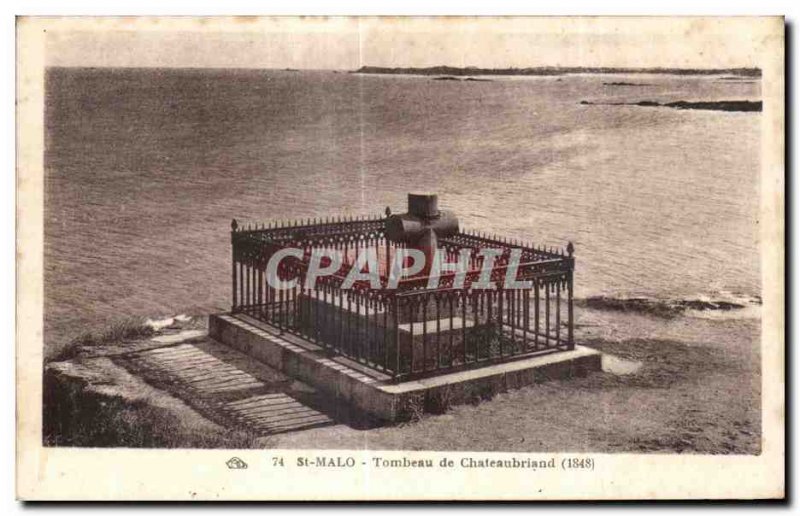 Postcard Old St Malo Tomb of Chateaubriand