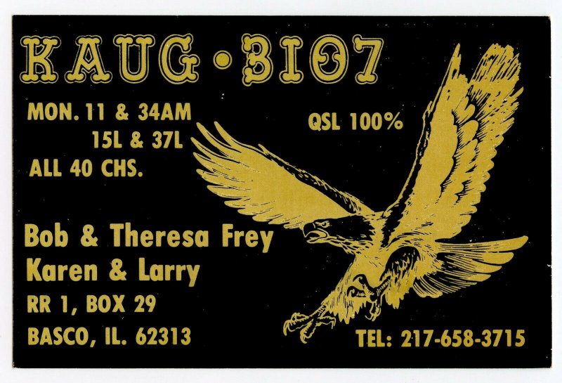 Bien utilizado QSL Radio Tarjeta de Vasco Illinois Illinois kaug - 3107 