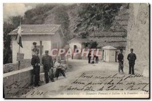 Old Postcard Customs Customs Menton French and Italian at the border