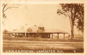 Lancaster NH 1912 Railroad Station Train Depot Real Photo Postcard