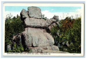 Samson's Rock 2942 Feet Above Sea Level Frostburg Maryland MD Vintage Postcard