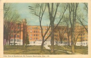 Sherbrooke PQ Canada  Hotel Dieu & Sanitorium St Francis 1948 WB Postcard Used