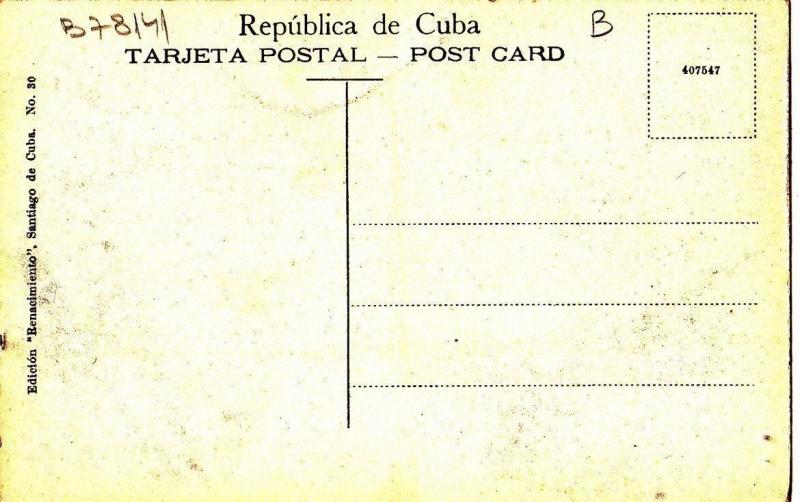 B78141 entrada a la vahia de santiago de cuba scan front/back image