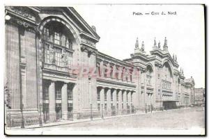 Old Postcard Paris Gare Du Nord