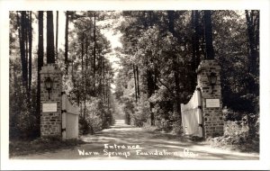 Real Photo Postcard Entrance to Warm Springs Foundation, Georgia~1905