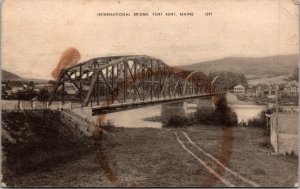 International Bridge Fort Kent Maine ME Postcard