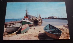 VINTAGE 1957 USED POSTCARD - PROVINCETOWN WATERFRONT, PROVINCETOWN, MASS.