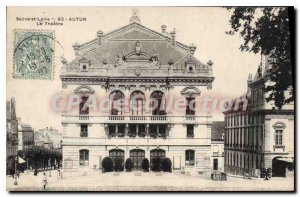 Postcard Old Saone et Loire Autun The Theater