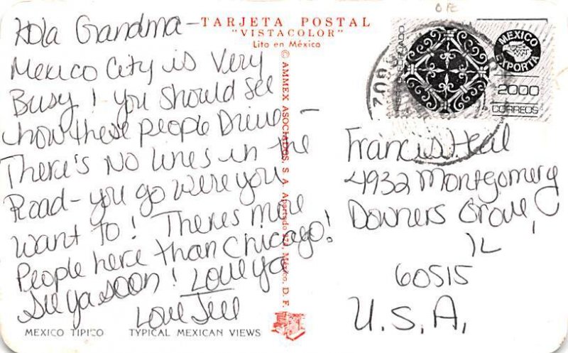 Typical Mexican Views Mexico Tarjeta Postal Postal Used Unknown 