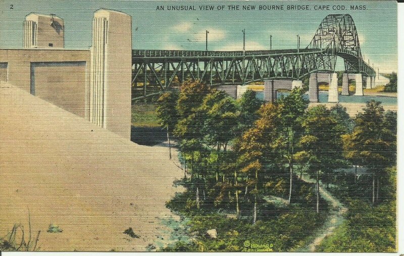 Cape Cod, Mass., An Unusual View of the New Bourne Bridge