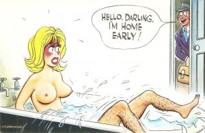Hello, Darling, I'm home early!  Humorous Bamforth Comi c Series PC # 50