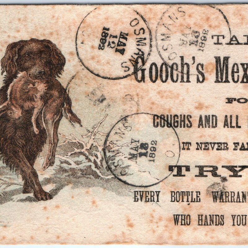 1892 Osmans, Ohio Ghost Town Post Office Cancel Gooch's Blotter Trade Card 5S