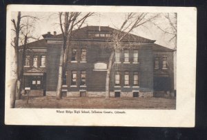 JEFFERSON COUNTY COLORADO WHEAT RIDGE HIGH SCHOOL VINTAGE POSTCARD 1917