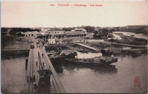 Cochinchina Vietnam Hanoi Tonkin Haiphong Les Docks Vintage Postcard C079