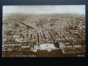 Portugal LISBOA / LISBON Vista d'aviao Arial View c1940s RP Postcard by Ed.AT