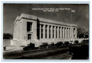 Fort Wayne IN, United States Post Office and Court House RPPC Photo Postcard 