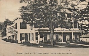 Roxbury n the Catskills NY-Roxbury Hotel-Village Square~Albertype Photo Postcard