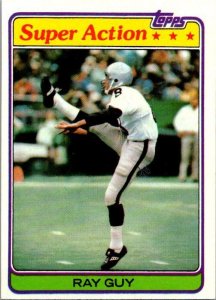 1981 Topps Football Card Ray Guy Oakland Raiders sk10395