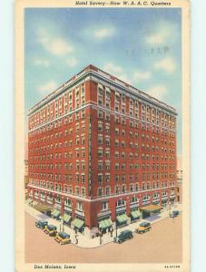 Linen SAVERY HOTEL CONVERTED TO WWII WAAC HEADQUARTERS Des Moines Iowa IA u9167