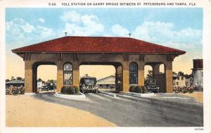 Toll Booth Gandy Bridge St Petersburg Tampa Florida 1920s postcard