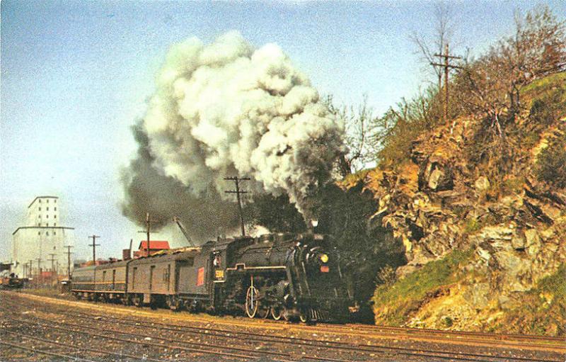 Portland ME Grand Trunk Railroad Below Fort Allen Park in 1956 Postcard