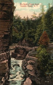 Vintage Postcard 1910's The Devil's Punch Bowl Ausable Chasm NY New York