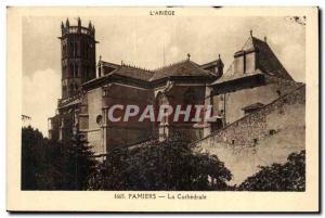 Pamiers Old Postcard The cathedral