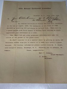 Rare 1903 John Ericson Centennial Letterhead Statue Unveiling Battery Park NY