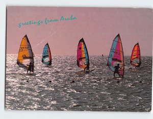 Postcard Windsurfers at highspeed in the Arubian waters, Aruba